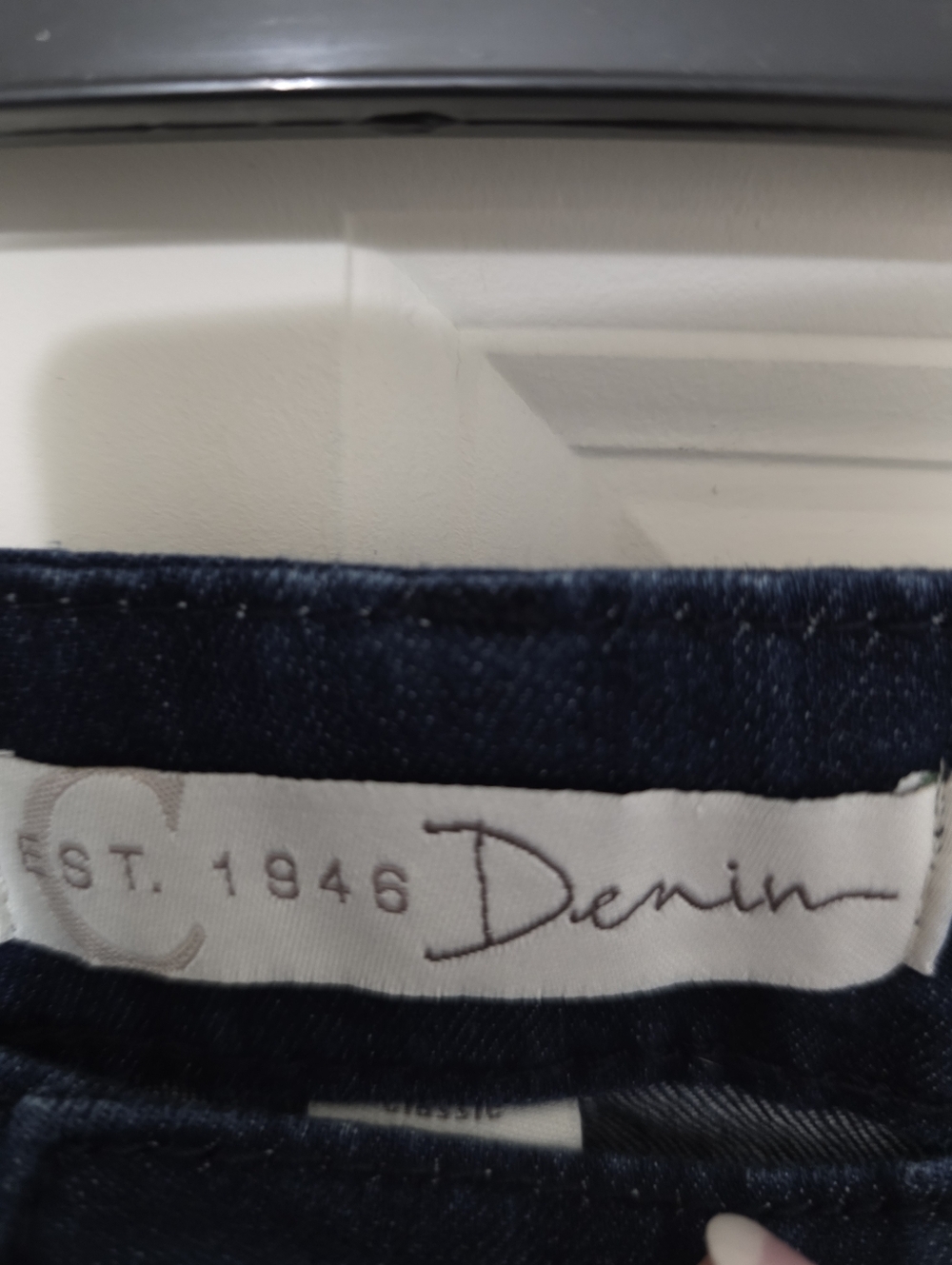 Relaxed Fit Dark Blue Men’s Jeans with Embroidered Hem - Picture 3 of 6
